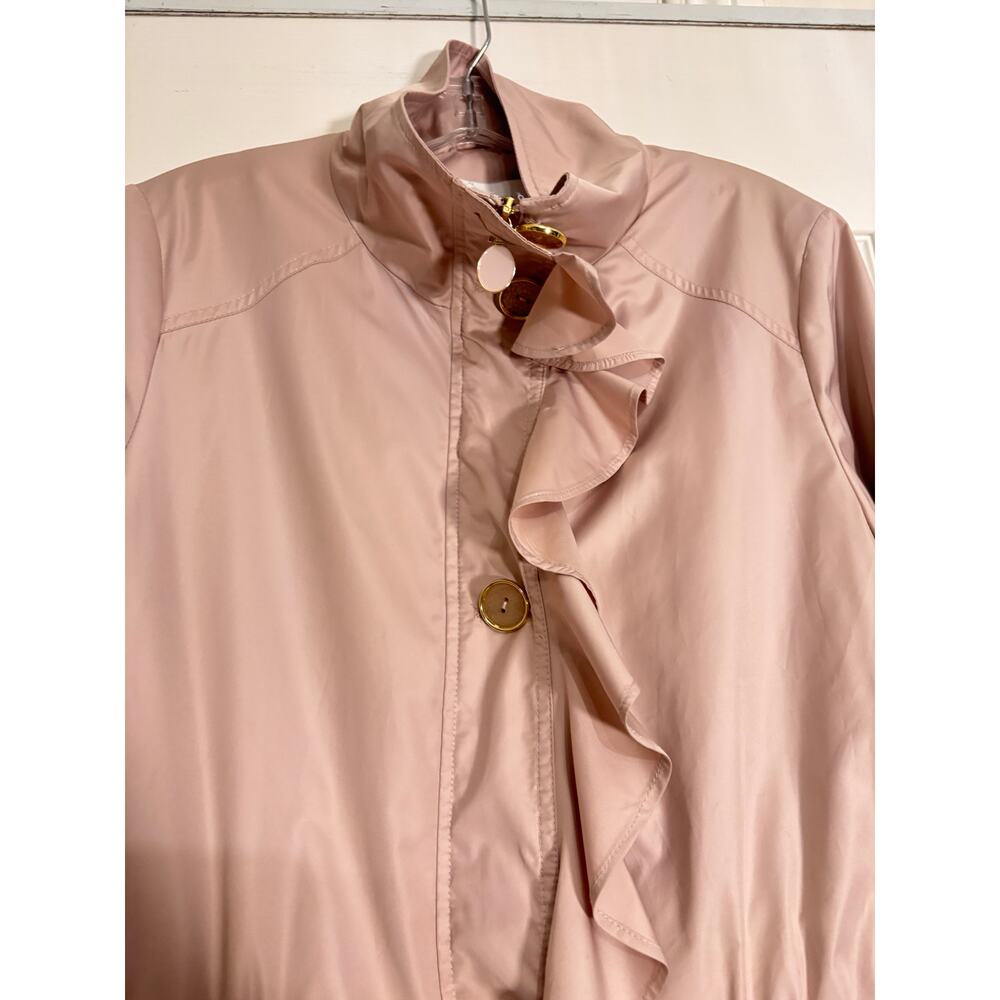 Tahari Blush Pink Ruffle Front Drawstring Jacket - Picture 4 of 7
